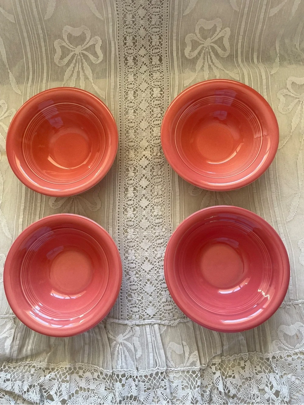 Set of 4 Fiestaware Persimmon Small Classic Bowls 15oz 5 5/8